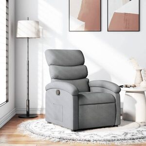 Imagine vidaXL Fotoliu rabatabil gri deschis, material textil