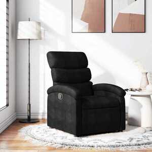 Imagine vidaXL Fotoliu rabatabil din material textil negru