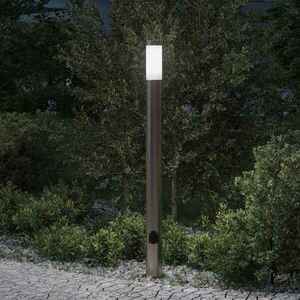 Imagine vidaXL Stâlp luminos cu priză 110 cm oțel inoxidabil IP44