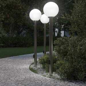 Imagine vidaXL Stâlpi iluminatori cu senzor și priză, 3 buc., 120 cm, oțel inoxidabil, IP44
