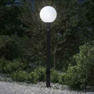 Imagine vidaXL Stâlp luminos cu senzor și priză 120 cm negru IP44