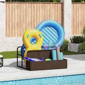 Imagine vidaXL Suport plutitor pentru piscină, maro, 110x100x57 cm, poliratan