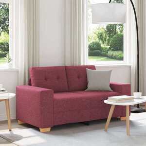 Imagine vidaXL Canapea extensibilă, culoare roșu-vin, 160x77x82 cm, material textil