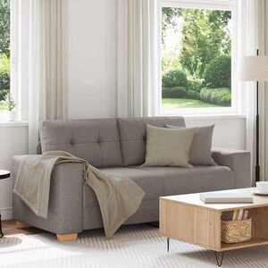 Imagine vidaXL Canapea extensibilă tip loveseat, gri taupe, 180x77x82 cm, material textil