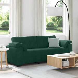 Imagine vidaXL Canapea cu 3 locuri, verde închis, 220x77x82 cm, catifea
