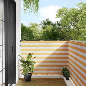 Imagine vidaXL Paravan de balcon cu dungi galbene și albe 120x700 cm
