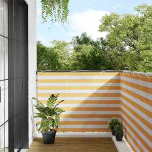 Imagine vidaXL Paravan de balcon cu dungi galbene și albe 120x1000 cm