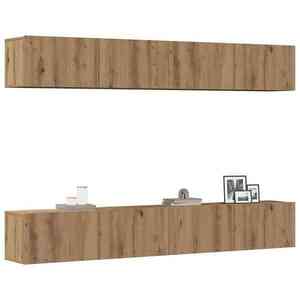 Imagine vidaXL Set mobilier TV de perete cu 4 piese, stejar artizanal, 100x30x30 cm