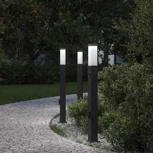 Imagine vidaXL Stâlpi iluminatori cu senzor și priză, 3 buc., 80 cm, negru, IP44