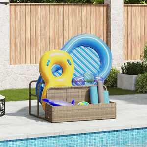 Imagine vidaXL Suport plutitor pentru piscină, bej, 110x100x57 cm, poliratan