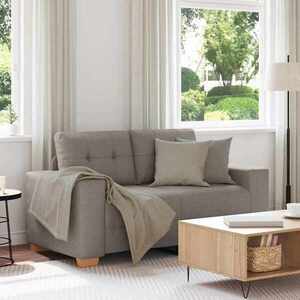Imagine vidaXL Canapea extensibilă cu două locuri, gri taupe, 160x77x82 cm, material textil