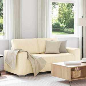 Imagine vidaXL Canapea extensibilă crem 180x77x82 cm, material catifea reiată