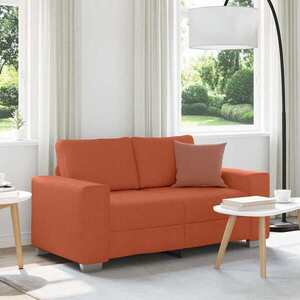 Imagine vidaXL Canapea extensibilă cu două locuri, roșu portocaliu, 160x77x82 cm, material catifea reiată
