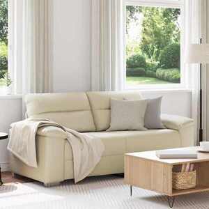 Imagine vidaXL Canapea cu 2 locuri, crem, 180x81x84 cm, piele ecologică