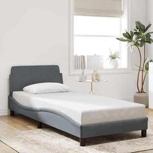 Imagine vidaXL Cadru de pat Dover gri închis 90x190 cm catifea