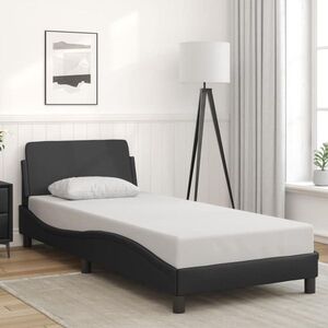 Imagine vidaXL Cadru de pat Dover negru 90x190 cm piele ecologică