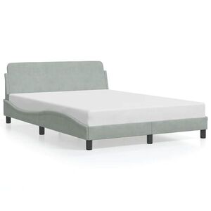 Imagine vidaXL Cadru de pat Dover gri deschis 135x190 cm catifea