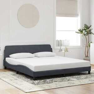 Imagine vidaXL Cadru de pat Dover gri închis 180x200 cm catifea