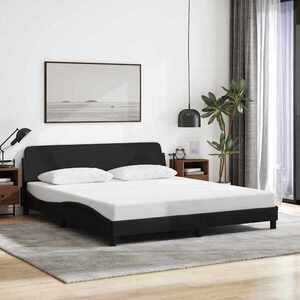 Imagine vidaXL Cadru de pat Dover negru, 180x200 cm, material textil