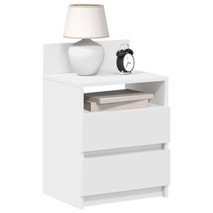 Imagine vidaXL Noptiere 2 buc. cu 2 sertare, alb, 40x33x60 cm