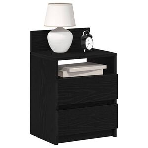 Imagine vidaXL Noptiere 2 buc. cu 2 sertare, negru, 40x33x60 cm