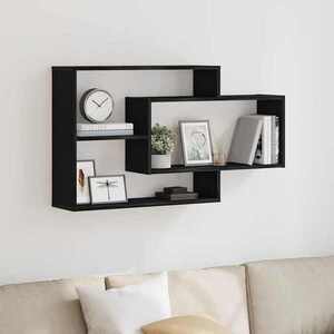 Imagine vidaXL Raft de perete stejar negru 104x20x58, 5 cm lemn prelucrat