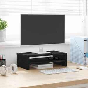 Imagine vidaXL Suport monitor stejar negru 42x24x13 cm lemn prelucrat