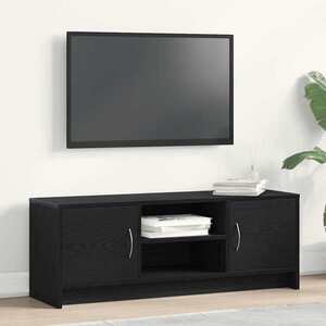 Imagine vidaXL Comodă TV din stejar negru 102x30x37, 5 cm, lemn prelucrat
