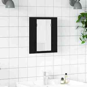Imagine vidaXL Dulap cu oglindă pentru baie cu LED, stejar negru, 40x12x45 cm