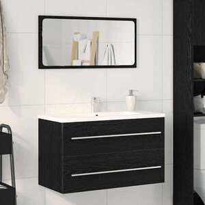 Imagine vidaXL Dulap chiuvetă stejar negru 80x38, 5x48 cm lemn prelucrat
