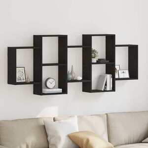 Imagine vidaXL Raft de perete, stejar negru, 159x18x65 cm, lemn prelucrat