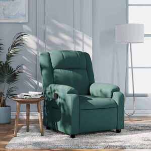 Imagine vidaXL Fotoliu rabatabil verde închis, material textil