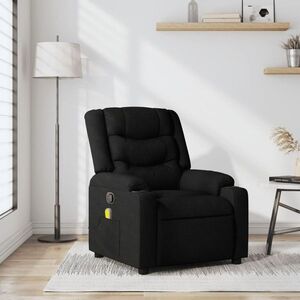 Imagine vidaXL Fotoliu reclinabil cu masaj, material textil negru