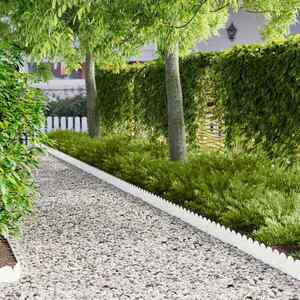 Imagine vidaXL Margine pentru gazon 10 buc. 103 x 15 cm Oțel Alb