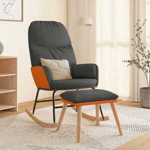 Imagine vidaXL Scaun balansoar cu taburet, gri închis, textil