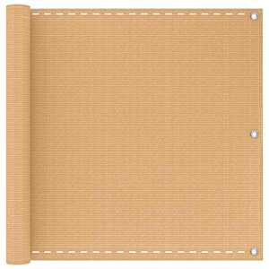 Imagine vidaXL Ecran de balcon Nisipiu 90 x 500 cm HDPE și Aluminiu