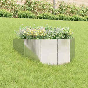 Imagine vidaXL Margine pentru gazon 100 x 45 cm Oțel Argintiu