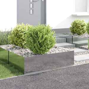 Imagine vidaXL Margine pentru gazon 4 buc. 100 x 60 x 35 cm Oțel Argintiu