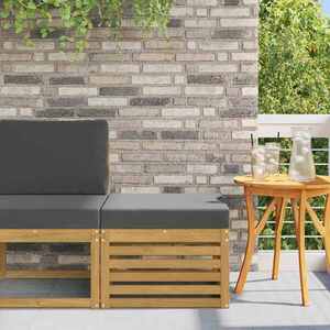 Imagine vidaXL Taburet pentru exterior Lemn Solid de Acacia Alb