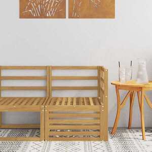 Imagine vidaXL Sofa Colțar pentru Exterior Lemn Solid de Acacia Alb