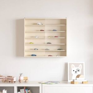 Imagine vidaXL Dulap de afișare pe perete cu raft Bej 60 x 8, 5 x 54 cm placaj