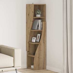 Imagine vidaXL Dulap de colț 32x32x140cm Lemn prelucrat Stejar Artizanal
