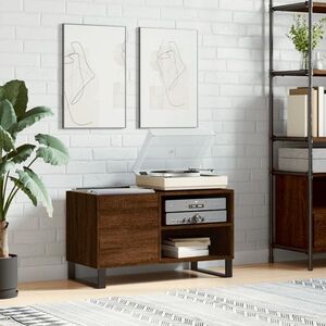 Imagine vidaXL Dulap pentru discuri stejar maro, 85x38x48 cm, lemn prelucrat
