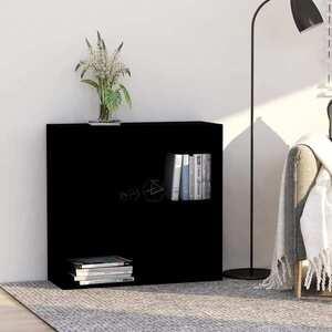 Imagine vidaXL Bibliotecă, negru, 80x30x76, 5 cm, lemn prelucrat