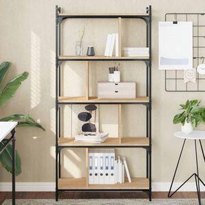 Imagine vidaXL Bibliotecă cu 5 niveluri, stejar sonoma, 76x32x158 cm, lemn