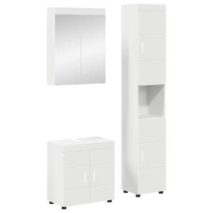 Imagine vidaXL Set de mobilier pentru baie TULUM 3 buc. Alb 60 x 34 x 63 cm