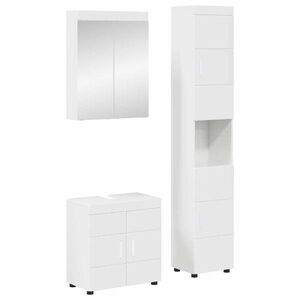 Imagine vidaXL Set de mobilier pentru baie TULUM 3 buc. Alb lucios