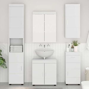 Imagine vidaXL Set de mobilier pentru baie TULUM 5 buc. Alb 60 x 34 x 63 cm
