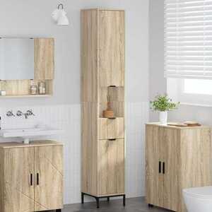 Imagine vidaXL Dulap de Baie Stejar Sonoma 31, 5 x 33 x 190 cm