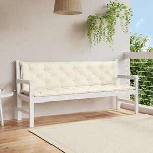 Imagine vidaXL Pernă bancă de grădină, alb crem 200x(50+50)x7 cm textil oxford